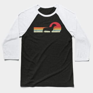 Dachshund Retro Vintage Sunset Baseball T-Shirt